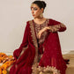 Faux Georgette Embroidered Plazo Suit with Dupatta