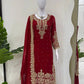Faux Georgette Embroidered Plazo Suit with Dupatta
