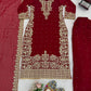 Faux Georgette Embroidered Plazo Suit with Dupatta