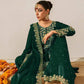 Faux Georgette Embroidered Plazo Suit with Dupatta