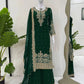 Faux Georgette Embroidered Plazo Suit with Dupatta