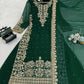 Faux Georgette Embroidered Plazo Suit with Dupatta