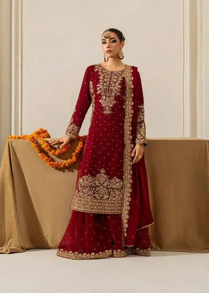 Faux Georgette Embroidered Plazo Suit with Dupatta