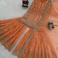Faux Georgette Embroidered Sharara Set with Dupatta