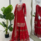 Faux Georgette Embroidered Sharara Suit Set with Dupatta