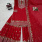 Faux Georgette Embroidered Sharara Suit Set with Dupatta