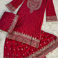 Faux Georgette Embroidered Sharara Suit Set with Dupatta