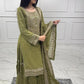 Faux Georgette Embroidered Sharara Suit Set with Dupatta