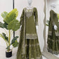 Faux Georgette Embroidered Sharara Suit Set with Dupatta