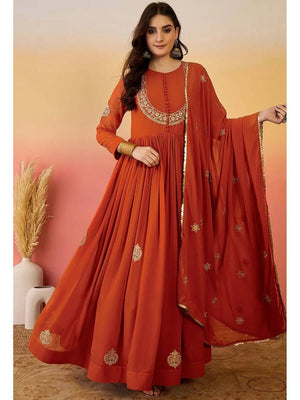 Faux Georgette Embroidered Suit Set with Dupatta – Ready to Wear