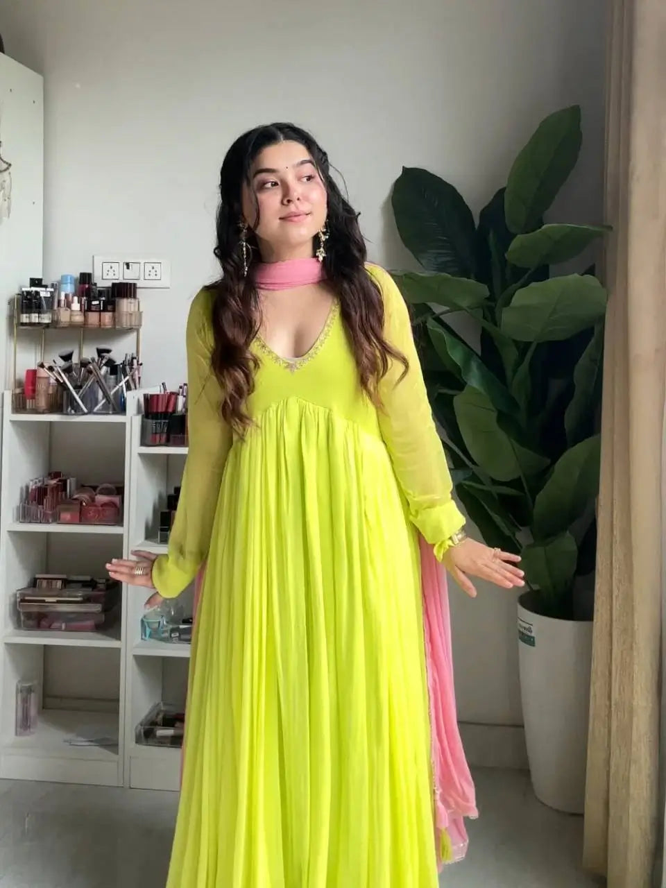 Faux Georgette Embroidered Suit Set with Dupatta – Ready to Wear
