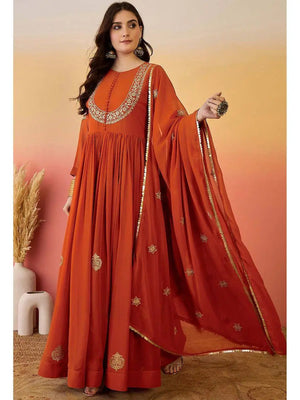 Faux Georgette Embroidered Suit Set with Dupatta – Ready to Wear