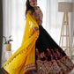 Faux Georgette Original Mirror and Chain-Stitch Embroidered Lehenga Choli Set