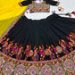 Faux Georgette Original Mirror and Chain-Stitch Embroidered Lehenga Choli Set