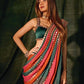 Faux Georgette Real Mirror Embroidered Saree for Festive and Wedding Wear