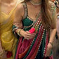 Faux Georgette Real Mirror Embroidered Saree for Festive and Wedding Wear