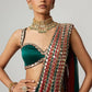 Faux Georgette Real Mirror Embroidered Saree for Festive and Wedding Wear