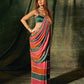 Faux Georgette Real Mirror Embroidered Saree for Festive and Wedding Wear