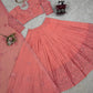 Faux Georgette Sequin Embroidered Lehenga Set with Dupatta