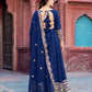 Faux Georgette Thread and Sequin Embroidered Gown Set