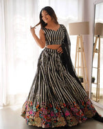 Faux Georgette Thread and Sequin Embroidered Lehenga Choli Set