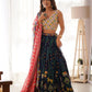 Faux Georgette Thread and Sequin Embroidered Lehenga Choli Set