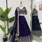 Faux Georgette Thread and Sequin Embroidered Lehenga Set
