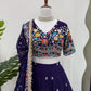 Faux Georgette Thread and Sequin Embroidered Lehenga Set