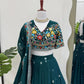 Faux Georgette Thread and Sequin Embroidered Lehenga Set