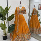 Faux Georgette Thread and Sequin Embroidered Lehenga Set