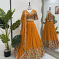 Faux Georgette Thread and Sequin Embroidered Lehenga Set