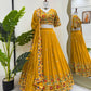 Faux Georgette Thread and Sequin Embroidered Lehenga Set