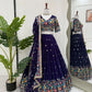 Faux Georgette Thread and Sequin Embroidered Lehenga Set