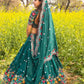 Faux Georgette Thread and Sequin Embroidered Lehenga Set