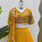 Faux Georgette Thread and Sequin Embroidered Lehenga Set