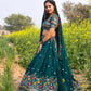 Faux Georgette Thread and Sequin Embroidered Lehenga Set
