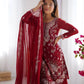 Faux Georgette Thread and Sequin Embroidered Sharara Suit