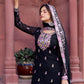 Faux Georgette Thread and Sequin Embroidered Sharara Suit