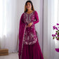 Faux Georgette Thread and Sequin Embroidered Sharara Suit