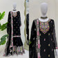 Faux Georgette Thread and Sequin Embroidered Sharara Suit