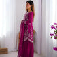 Faux Georgette Thread and Sequin Embroidered Sharara Suit