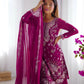Faux Georgette Thread and Sequin Embroidered Sharara Suit