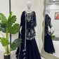 Faux Georgette Thread and Sequin Embroidered Sharara Suit