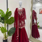 Faux Georgette Thread and Sequin Embroidered Sharara Suit