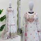 Faux Georgette Thread and Sequin Embroidered Sharara Suit