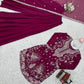 Faux Georgette Thread and Sequin Embroidered Sharara Suit