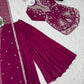 Faux Georgette Thread and Sequin Embroidered Sharara Suit