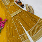 Faux Georgette Thread and Sequin Embroidered Sharara Suit