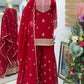 Faux Georgette Thread and Sequin Embroidered Sharara Suit