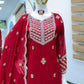 Faux Georgette Thread and Sequin Embroidered Sharara Suit